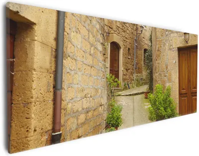 Produktbild von Wallario Premium Leinwandbild Weg durch die Altstadt - Toskana in Italien in Größe 30 x 75 cm