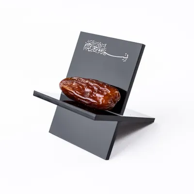 Produktbild von 12er Schwarz Dattelteller Datteltelständer Dattelhalter aus hochwertigem Plexi, Elegante Aufbewahrung und Präsentation von Datteln, Ramadan