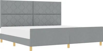 Obrázek produktu pro vidaXL Rám postele s čelem světle šedý 200 x 200 cm látka