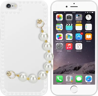 Obrázok produktu pre Cadorabo puzdro pre Apple iPhone 6 / 6S Ochranné puzdro v bielej farbe Puzdro na mobilný telefón TPU kryt na zápästie