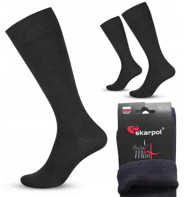 Produktbild von Skarpol Warme Herren Frottee Kniestrümpfe Schwarz Gr. 39-41