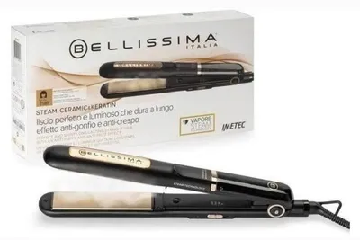 Obrázek produktu pro Bellissima Steam Ceramic & Keratin, Žehlička na vlasy, Pára, Posuvník, 170 °C, 230 °C, Černá, Zlato