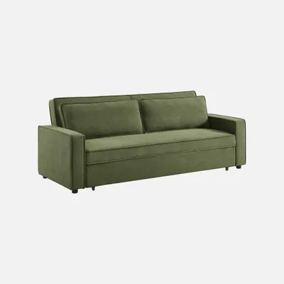 Produktbild von sweeek - 3-Sitzer Schlafsofa mit Cordbezug - Khaki