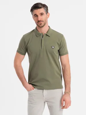 Obrázok produktu pre Ombre Clothing Pánske tričko s golierom Sonia olivová L