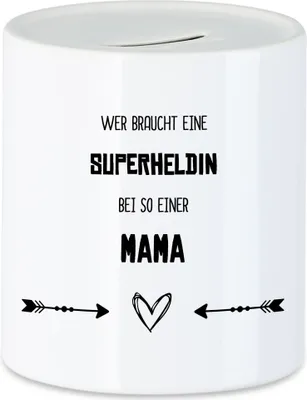 Produktbild von Wer Braucht Superheldin Spardose Beste Mama Der Welt Geschenkidee Muttertag Geburtstag