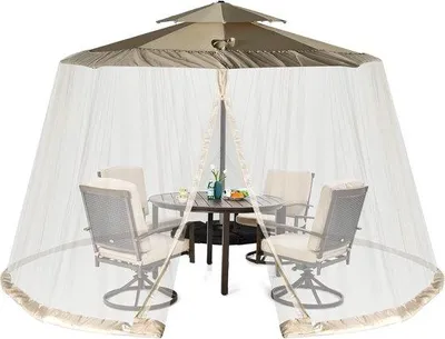 Produktbild von Famanu Insektenschutznetz für Gartenlaube - Beige - 250x250x300 cm