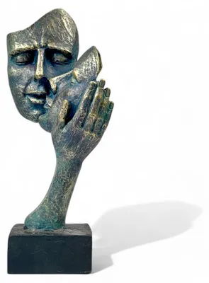 Produktbild von Moderne dekorative Figur - Dekorative Skulptur Gesichter in der Hand