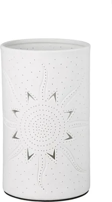 Produktbild von Gilde Lampe Zylinder "Sonne" weiß Fassung E14, max. 40 Watt, 220-240V H: 28 cm B: 12 cm T: 12cm 32283