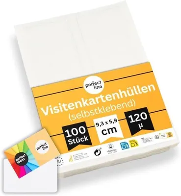 Produktbild von Selbstklebende Visitenkartenhüllen transparent 100 Stück