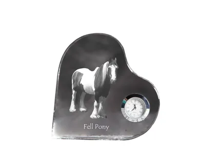 Produktbild von Fellpony - Kristalluhr mit einem Pferdebild, Herzregal-Uhr, personalisierte Standuhr der Marke Art-Dog