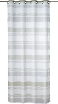 Produktbild von Ösenschal - Grau - Grün - Weiß - 140 x 245 cm - Polyester - Querstreifen