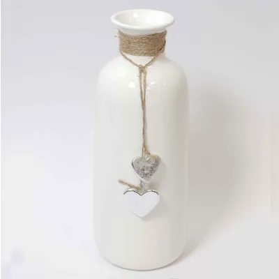 Produktbild von Tischvase Dolmite weiß Porzellan in Flaschenform Höhe 23.5cm