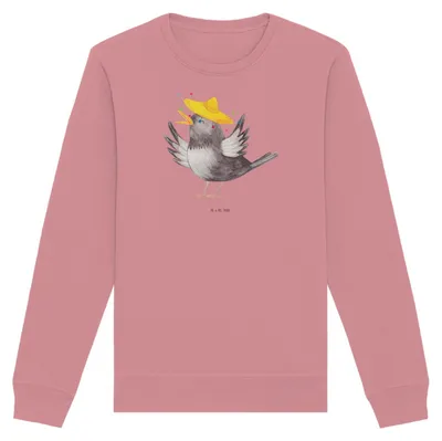 Produktbild von Mr. & Mrs. Panda Baumwoll Pullover Rabe Sombrero Größe XXL - Canyon Pink - Geschenk, Vögel, Motivation, Vogel, Elster, Pulli, Lustige Sprüche, Spruch Positiv, Sweater