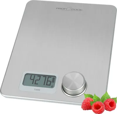 Produktbild von ProfiCook Küchenwaage ohne Batterien | digital mit kinetischer Energie | Waage mit Messbereich von 1g - 5kg | mit Tara-Funktion – PC-KW 1263