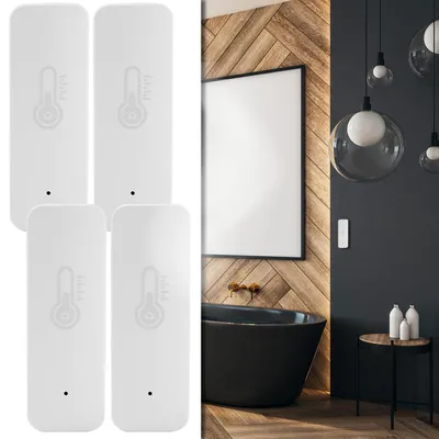 Produktbild von 4er Spar Set Intelligentes Thermometer und Hygrometer, Temperatur- & Luftfeuchtigkeits-Sensor mit Tuya oder SmartLife App, Haus-Automatisierung