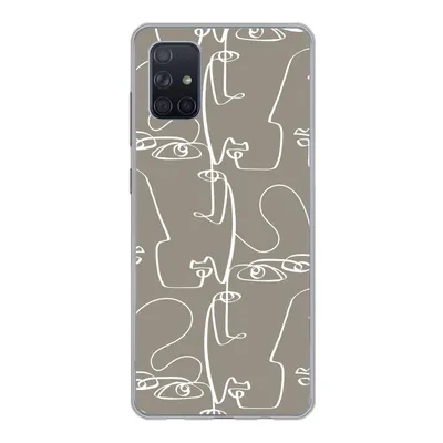 Produktbild von MuchoWow® Handyhülle Schutzhülle Hülle für Samsung Galaxy A71 Muster - Kopf - Strichzeichnung Silikon Softcase Handy Hülle - Kartenbesitzer