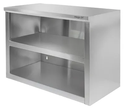 Zdjęcie produktu dla Szafka kuchenna wisząca naścienna gastronomiczna ze stali nierdzewnej otwarta Mega-M 100x40x60cm