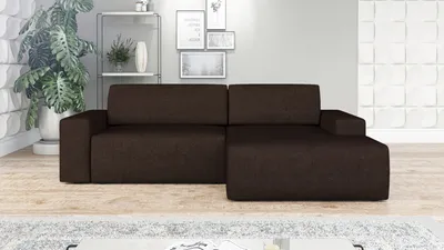 Produktbild von Ecksofa TOTI mit Schlaffunktion. Farbe: Dunkelbraun 26.