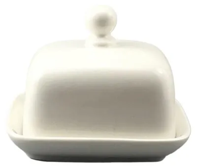Imagen del producto de Recipiente de cerámica para mantequilla con tapa, ideal para la cocina