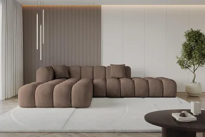 Produktbild von ALTDECOR Ecksofa in L-Form OLEA-L2 - 289x176x71 cm Braun - Corner Sofa Bett Eckcouch Couch Wohnlandschaft Cauchsofa