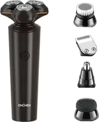 Produktbild von ENCHEN Elektrorasierer, Bartschneider, Gesichtsmassagebürste, Nasen- und Ohrenschneider, 4-in-1, Typ-C wiederaufladbar, IPX7 wasserdicht