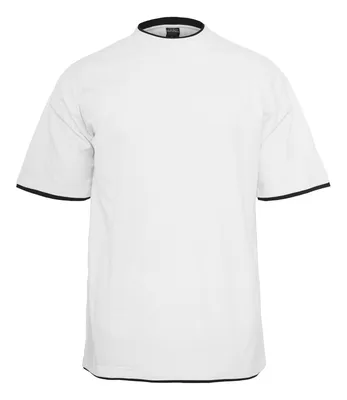 Image de Urban Classics - CONTRAST Tall Tee blanc / noir - 5XL