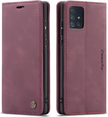 Image de Galaxy A71 Case, RetroPolyuréthaneLeather Case, Card Pockets, Magnetic Closure, Case with Stand Function for Samsung Galaxy A71 Red