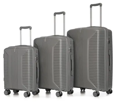Produktbild von Koffer-Set 20/24/28", PP-Spinner, Seitenhandgriffe, Haken, Schutzfüße, Zahlenschloss