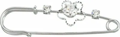 Zdjęcie produktu dla 2x broszki szpilki do klapy zapięcie szpilka pusty kwiat rhinestone srebrny 6.5x2cm