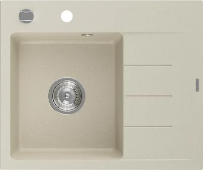 Immagine prodotto di Mexen Ben lavello in granito a una vasca con scolapiatti, sinistro 600 x 500 mm, beige, sifone cromato - 6522605000-69