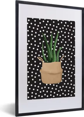 Produktbild von MuchoWow® MuchoWow® Gerahmtes Poster Pflanzen - Zimmerpflanze - Aloe Vera 40x60 cm - Poster mit zchwarzem Bilderrahmen - Poster in Rahmen