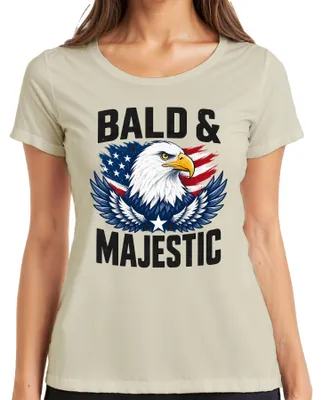 Produktbild von Bald And Majestic Adler USA Flagge American Eagle Weißkopfseeadler Damen T-Shirt, Natur, XL