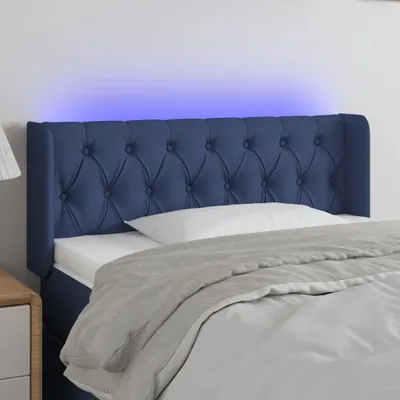 Produktbild von The Living Store LED Kopfteil Blau 93x16x78/88 cm Stoff