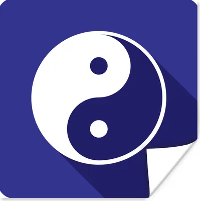 Produktbild von MuchoWow® Poster Eine Illustration eines dunkelblauen Yin- und Yang-Logos 75x75 cm - Wand Dekoration