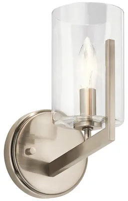 Image de Applique murale Nye classique, couleur étain, 1xE14x40W, métal, dimensions : 24,5 x 13 x 18,9 cm, IP20, Quintiesse