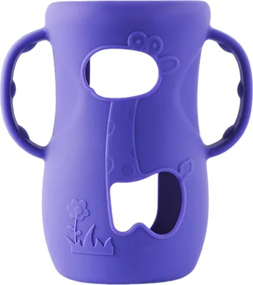 Produktbild von Silikon-Flaschenhülle mit Griff, isolierte Becherhülle für 4/8-oz-Glasflaschen, Fallschutz, bruchsicherer Babyflaschenhalter