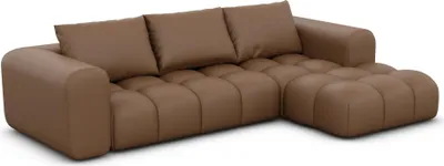 Produktbild von Kunstleder L-Form Sofa Lavera Braun Rechts
