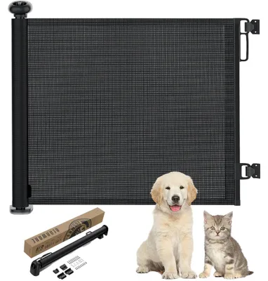 Image de Barrière de sécurité - Extensible jusqu'à 180 cm - Utilisation à une main - Double système de verrouillage de sécurité - Plastique - Fixation murale - Pour enfants et animaux de compagnie