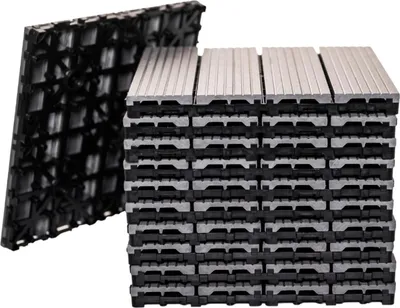 Produktbild von WPC Terrassenfliesen 30x30 cm mit Klicksystem, Grau 5 m² - 55 Fliesen für Balkon