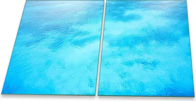 Produktbild von Herdabdeckplatte Glaskeramik 2-Teilig 2x40x52 Wasser Blau Abdeckung Spritzschutz Glas