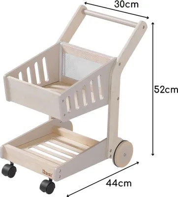 Image de howa jouet chariot de supermarché en bois pour enfants - Accessoires de magasin nature, beige 4899
