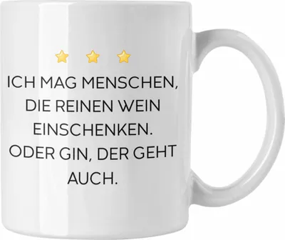 Produktbild von Trendation - Lustige Tasse mit Spruch für Frauen Männer Arbeit Büro Lustig Tassen Becher mit Sprüchen Kollegin Geschenk Sarkasmus Wein Gin (Weiß)
