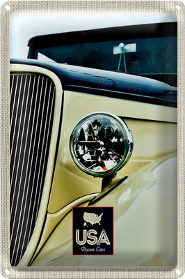 Produktbild von Blechschild Reise 20x30cm Amerika Oldtimer beige Lampe Urlaub