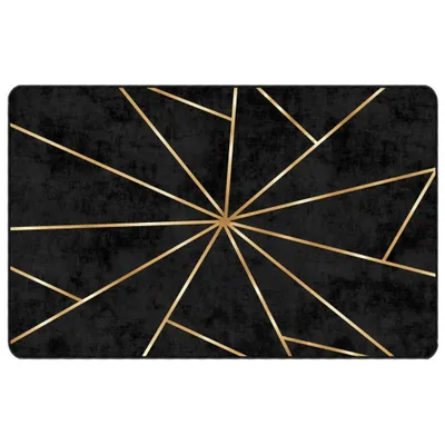 Produktbild von vidaXL Teppich Waschbar Schwarz und Golden 190x300 cm