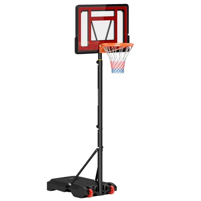 Produktbild von Basketballständer Outdoor mit Rollen, 160-210 cm höhenverstellbar Basketballkorb mit Ständer, 83x59cm Rückwand