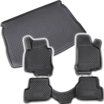 Produktbild von Gummi Kofferraumwanne + Fußmatten Set für VW Golf 6, Bj. 4/2009-