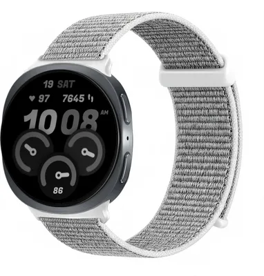 Produktbild von Smartwatch Armband für Samsung Galaxy Watch8 40mm Nylon Textil Band Ersatzband Wechselband Klettverschluss flexibel atmungsaktiv Grau