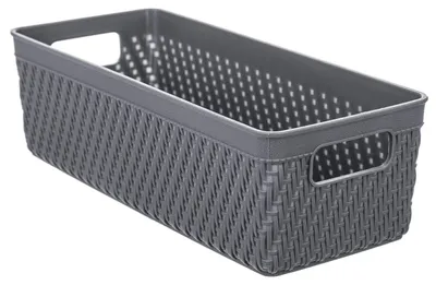 Image de Panier de rangement - Boîte organisatrice - Plastique - 10 x 24,5 cm - Polyvalent