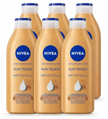 Zdjęcie produktu dla 6 x NIVEA Sun Touch – Balsam do ciała brązujący – 400 ml - Opakowanie ekonomiczne - 6 sztuk