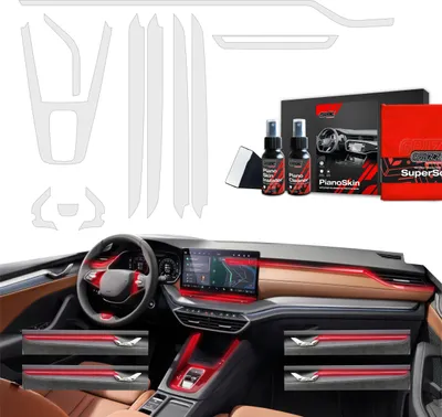 Produktbild von 11in1 Schutzfolien Grizz Protector für Mittelkonsole & Armaturenbrett - Skoda Octavia 4 (2020-2025) Matt